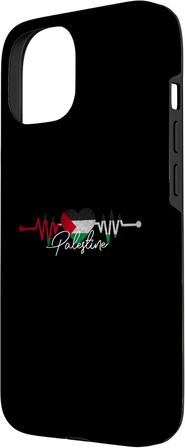 Husă Palestine Heart Palestinian Heartbeat ECG Pulse pentru iPhone 15 - Image 2