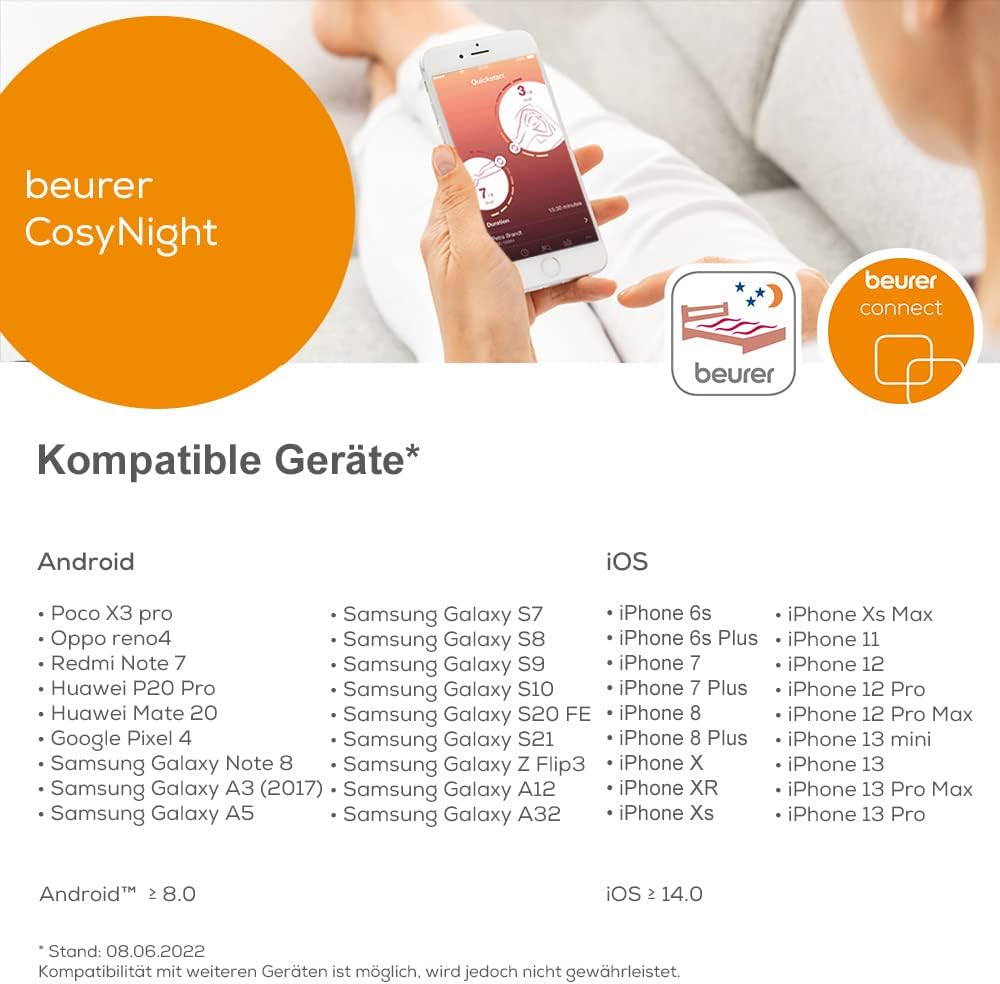 Subpat termic Beurer UB 190 CosyNight Comfort, control de la distanță prin aplicație și Amazon Alexa, două zone de temperatură - Image 5