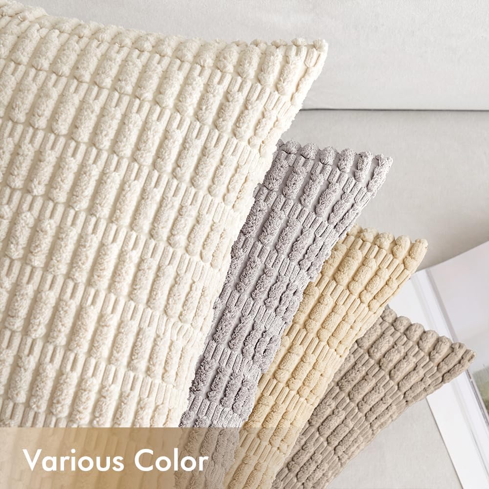 Huse de perne din velur EMEMA, set de 4, perne decorative de canapea, huse de perne moderne, 45 x 45 cm, perna decorativa, husa de perna decorativa moale pentru living, canapea, dormitor, maro taupe - Image 3