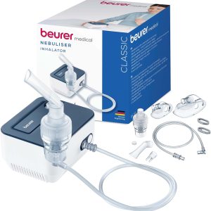 Beurer IH 16 Inhaler Inhaler pentru copii și adulți pentru răceli și boli ale căilor respiratorii superioare și inferioare Easy Clean Design compact Gri Alb