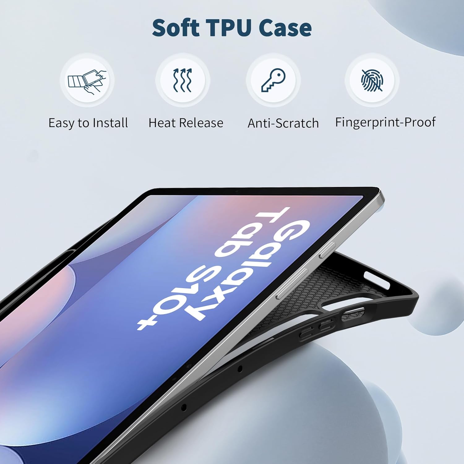 Husă EasyAcc pentru Samsung Galaxy Tab S10+, Galaxy Tab S9 FE+ / S9 Plus 12,4 inchi cu suport S Pen - Ultra subțire cu funcție de suport Husă de protecție subțire din piele PU neagră - Image 5