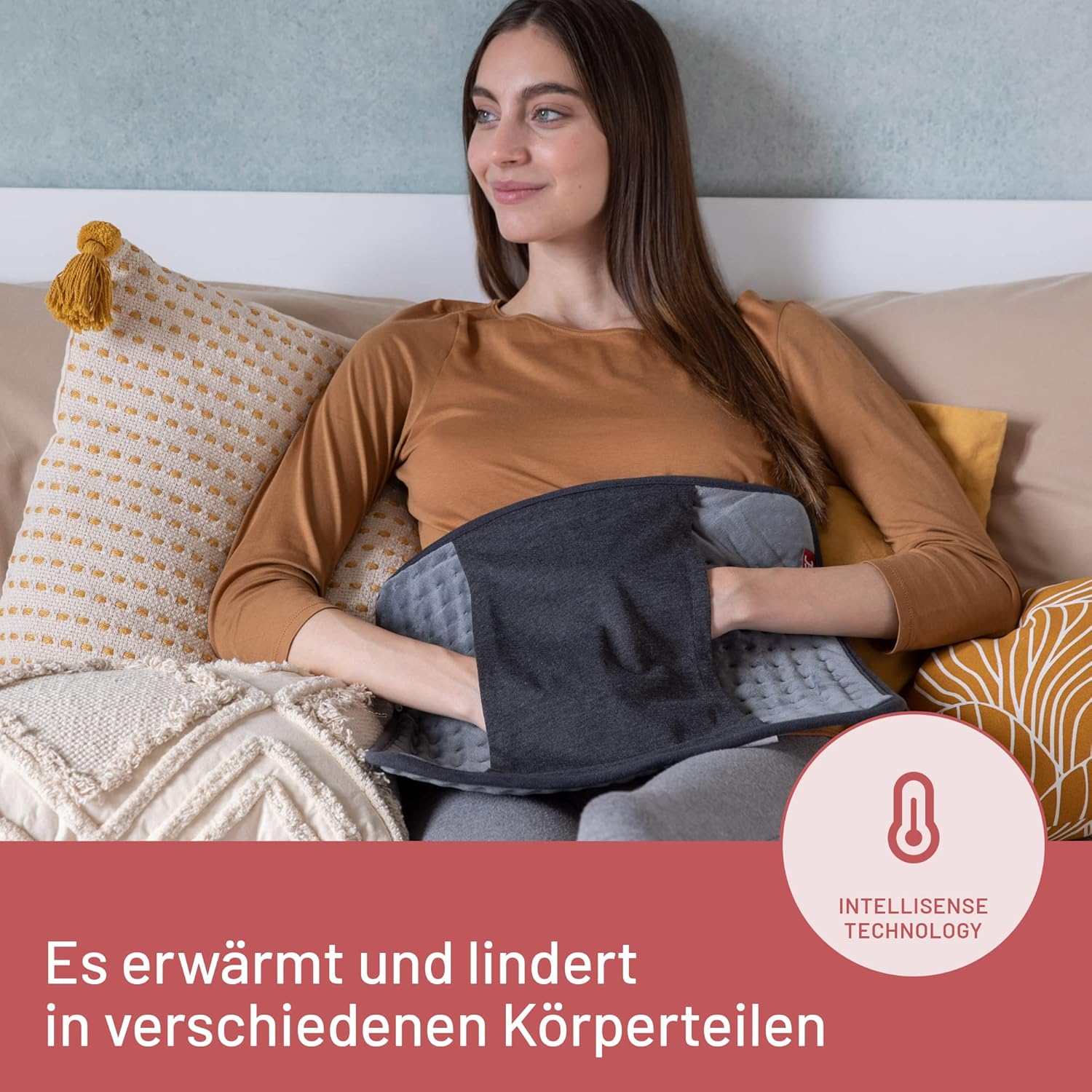 Imetec Intellisense Comfort Pad de încălzire multifuncțional ideal pentru spate și abdomen, buzunar pentru mâini, încălzire rapidă, țesătură hipoalergenică, 5 temperaturi, sistem de siguranță bloc electric, lavabil - Image 2