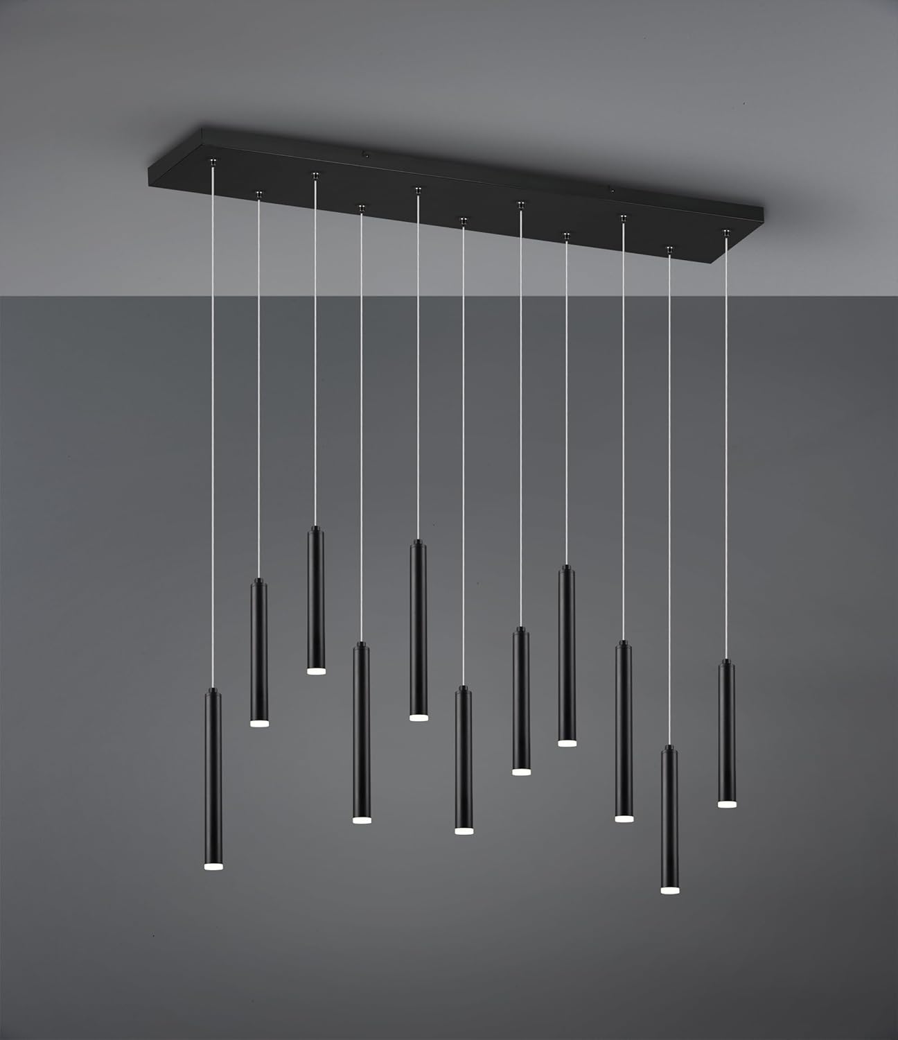 Lampă suspendată tubulară LED Trio Leuchten 321611132, metal, negru mat, cu 11 LED-uri de 2,8 wați, cu întrerupător și variator - Image 2