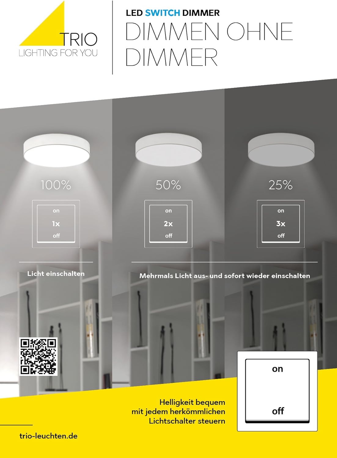 Lampă suspendată tubulară LED Trio Leuchten 321611132, metal, negru mat, cu 11 LED-uri de 2,8 wați, cu întrerupător și variator - Image 6