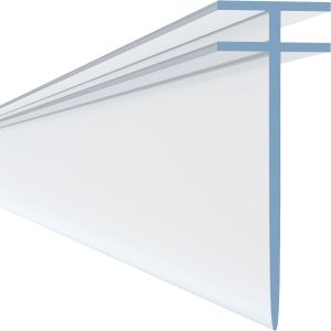 HNNHOME Bandă de etanșare pentru paravan de duș cu profil în T, pentru sticlă pliabilă dreaptă, 2,2 m