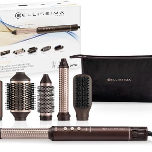 Aparat de coafat cu aer cald Bellissima Prodigy, tehnologie ceramică cu ioni, tehnologie Coanda, motor digital, control al căldurii, filtru cu autocurățare, 3 temperaturi, 1200W, 6 accesorii