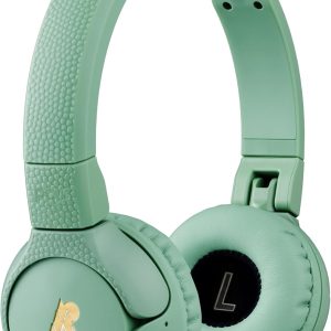 Căști wireless Bluetooth POGS pentru copii | Gecko 2 | Căști reglabile, pliabile, durabile pentru copii de 3+ ani | Volum limitat 85 dB | Microfon | Supraauriculare | Funcție de partajare a muzicii wireless (rGreen)