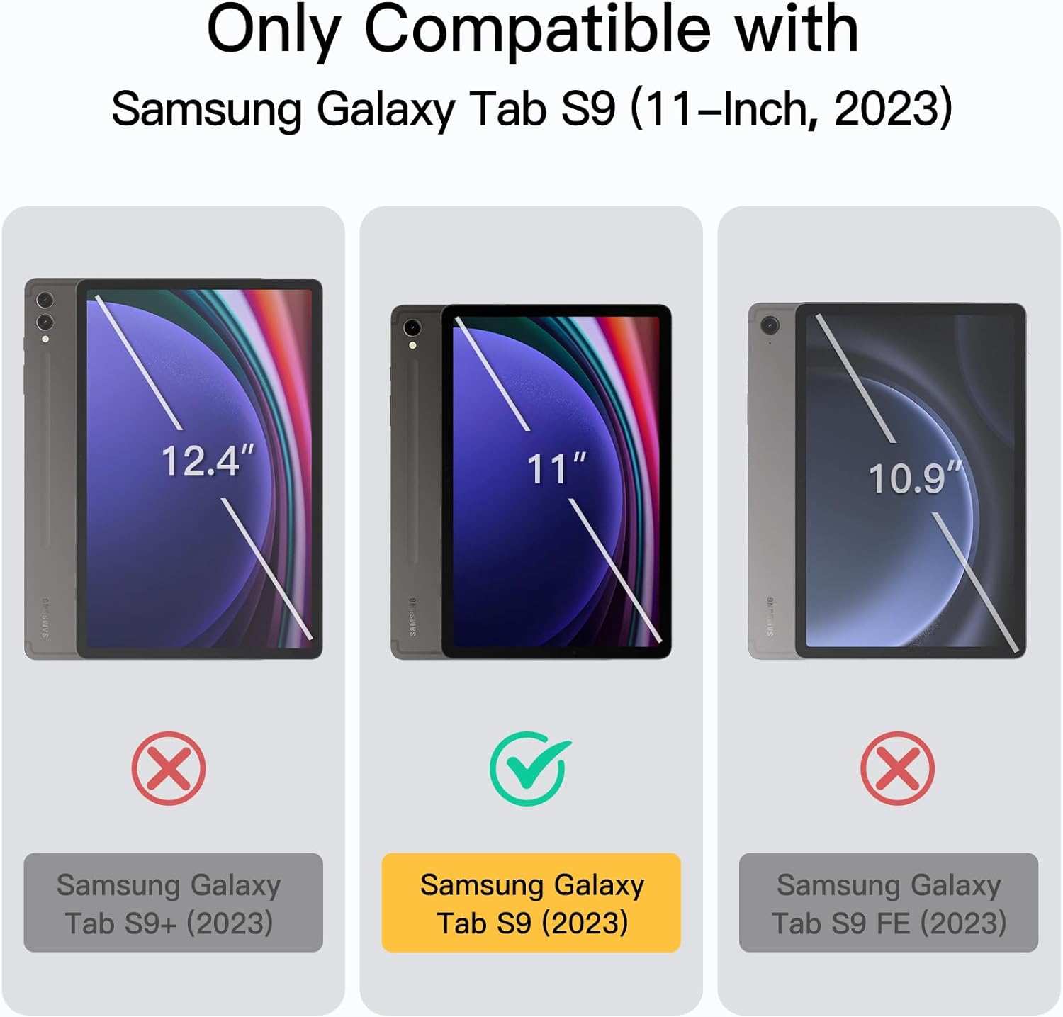 Husă JETech pentru Samsung Galaxy Tab S9 11 inch cu suport S Pen, husă de protecție pentru tabletă moale TPU cu suport triplu, suport pentru încărcare S Pen, activare/oprire automată (negru) - Image 2