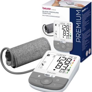 Tensiometru de braț Beurer BM 53, fabricat în Europa, validat clinic, detectarea fibrilației atriale pentru prevenirea accidentului vascular cerebral, indicator de risc, circumferințe braț 22-42 cm, transfer de date către Apple Health