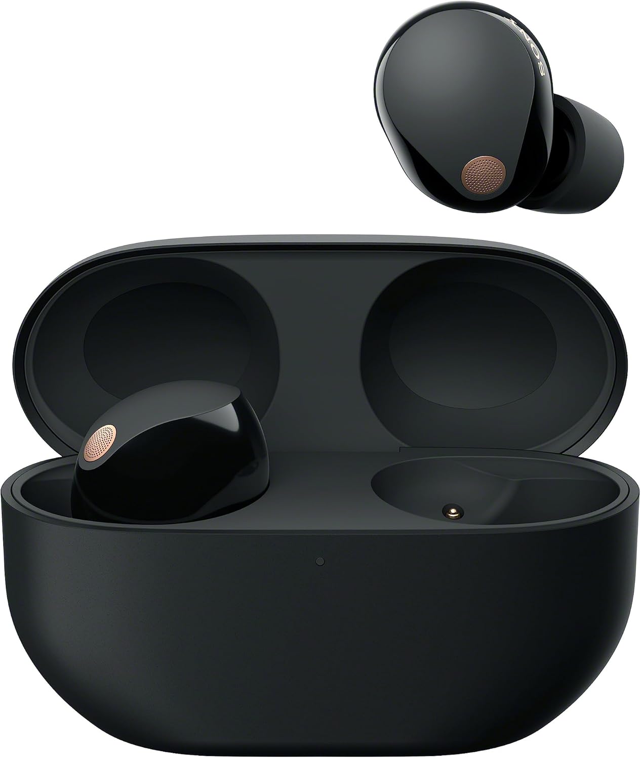 Căști wireless Sony WF-1000XM5 cu anulare a zgomotului, Bluetooth, căști intraauriculare, microfon, autonomie baterie de până la 24 de ore, încărcare rapidă, IPX4, compatibile cu iOS și Android - Negre, Mici