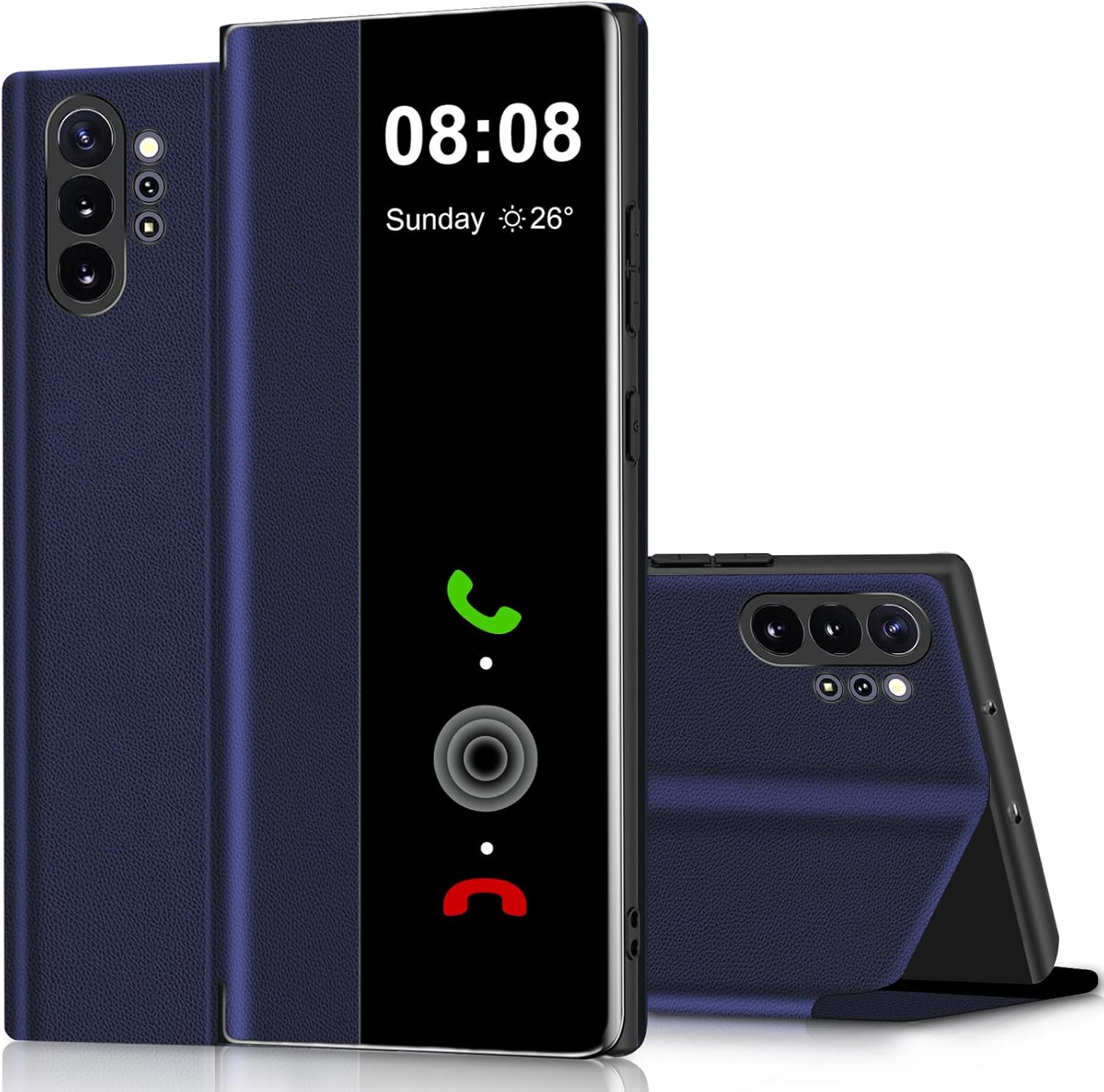 Husă Samsung Note 10 Plus, Husă de protecție Clear View pentru Samsung Galaxy Note 10 Plus, Husă cu clapă, Silicon, TPU, Rezistentă la șocuri, Subțire, Moale, Husă de protecție rezistentă la șocuri la 360°, 5G (Albastru 1)