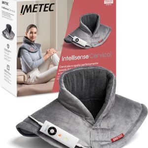 Pernă de încălzire cervicală Imetec Intellisense pentru gât și umeri, pernă de încălzire 47 x 52 cm, material antialergic, 5 temperaturi, sistem de siguranță Electro Block, încălzire rapidă, lavabilă la mașină