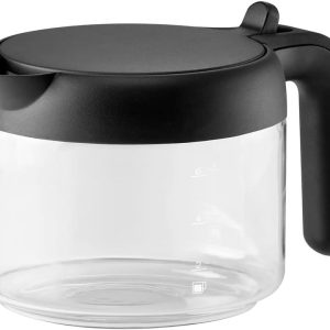De'Longhi DLSC021 Cafetieră, carafă din sticlă cu capac pliabil din plastic, accesoriu pentru cafetiere complet automate cu funcție de cafetieră, capacitate 750 ml pentru până la 6 cești, potrivită pentru mașina de spălat vase, neagră