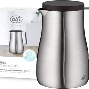 alfi STUDIO TT 0,70 L, Oțel inoxidabil, Cană izotermă din oțel inoxidabil mat cu pereți dubli, Păstrează cald timp de 12 ore, rece timp de 24 de ore, Capac cu filet, Deschidere mare, Termos, Mașină de spălat vase
