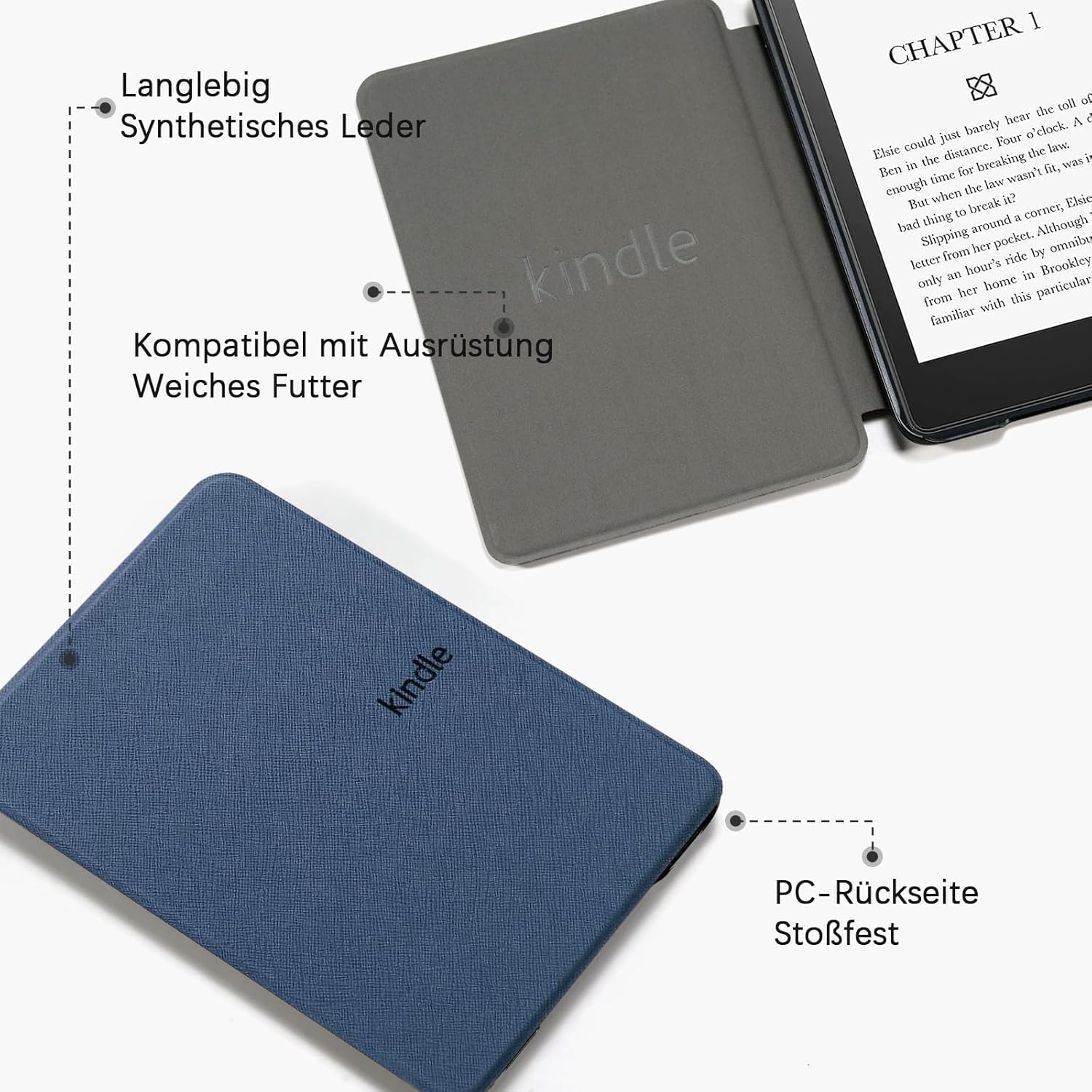 Husă pentru Kindle Paperwhite de 6 inch, generația a 11-a (modelul 2024/2022), carcasă din material textil cu pornire/oprire magnetică automată - Image 2