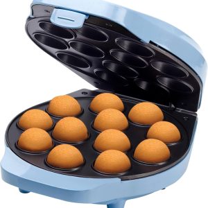 Aparat retro pentru popcorn Bestron, 700 W, albastru, cu suport pentru popcorn, furculiță și 12 bețișoare antiaderente pentru popcorn