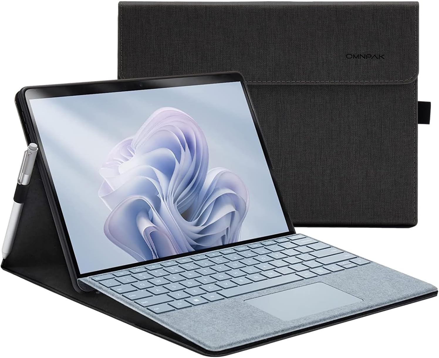 Husă Omnpak pentru Microsoft Surface Pro 11 (2024) / Surface Pro 10 / Surface Pro 9, carcasă de protecție ușoară de 13 inch, unghiuri multiple, suport pentru stylus, compatibilă cu tastatura Type Cover