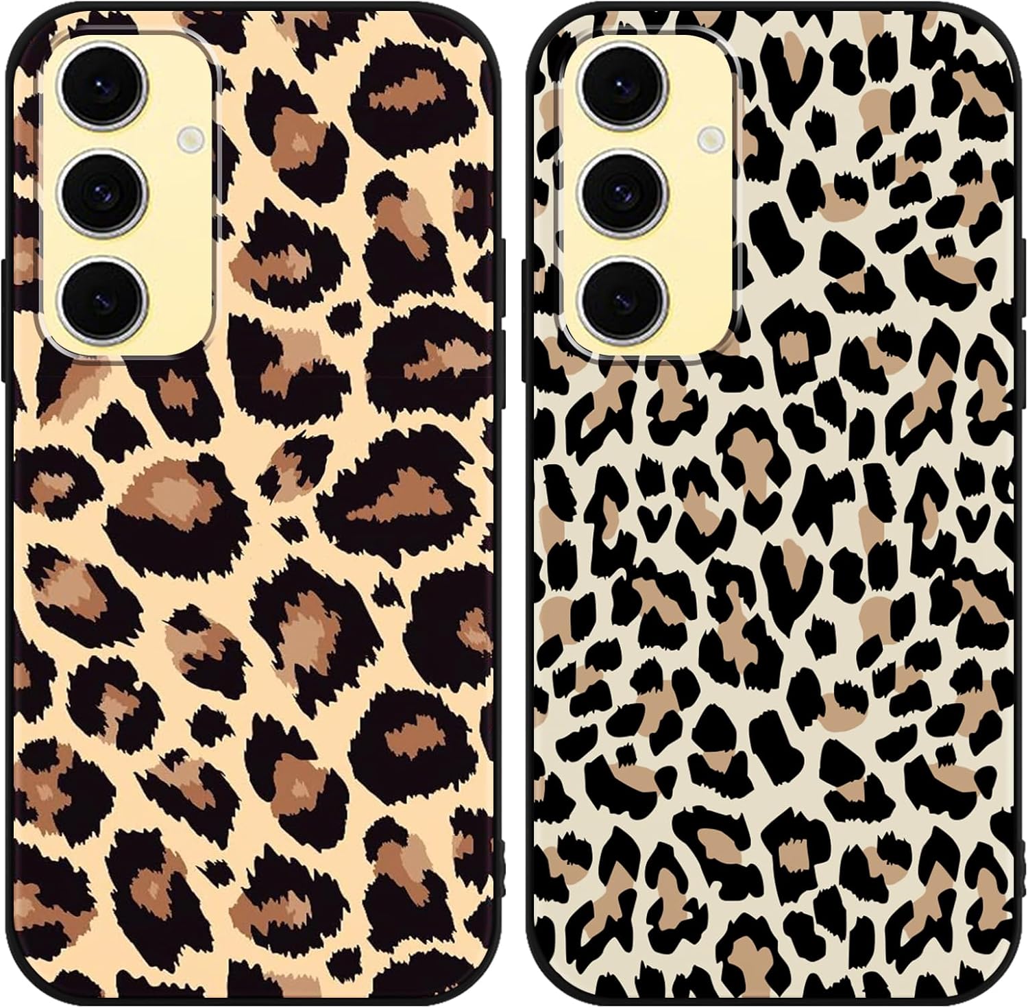 Yoedge Pachet de 2 Huse de Telefon Mobil pentru Samsung Galaxy S25 5G Husă 6,7 Inch, Husă de Protecție pentru Samsung S25 5G Husă 3D Colorat Model Leopard Design Estetic Fete Băieți Cadou Silicon Moale TPU