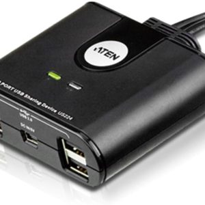 Hub periferic Aten US224 cu 2 porturi USB 2.0 - Negru