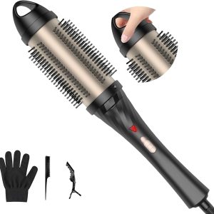 Perie rotundă cu perie caldă, perie termică, perie termică de 38 mm, perii de coafat 3 în 1 cu perie pentru ondulat, perie caldă, pieptene cald. Perie termică profesională wireless pentru călătorii