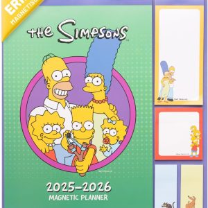 Calendar Grupo Erik 2026 Calendar de familie Simpsons Calendar magnetic 2026 Calendar de perete 2025 2026 - Planificator lunar pentru 16 luni - Produs oficial licențiat Simpsons