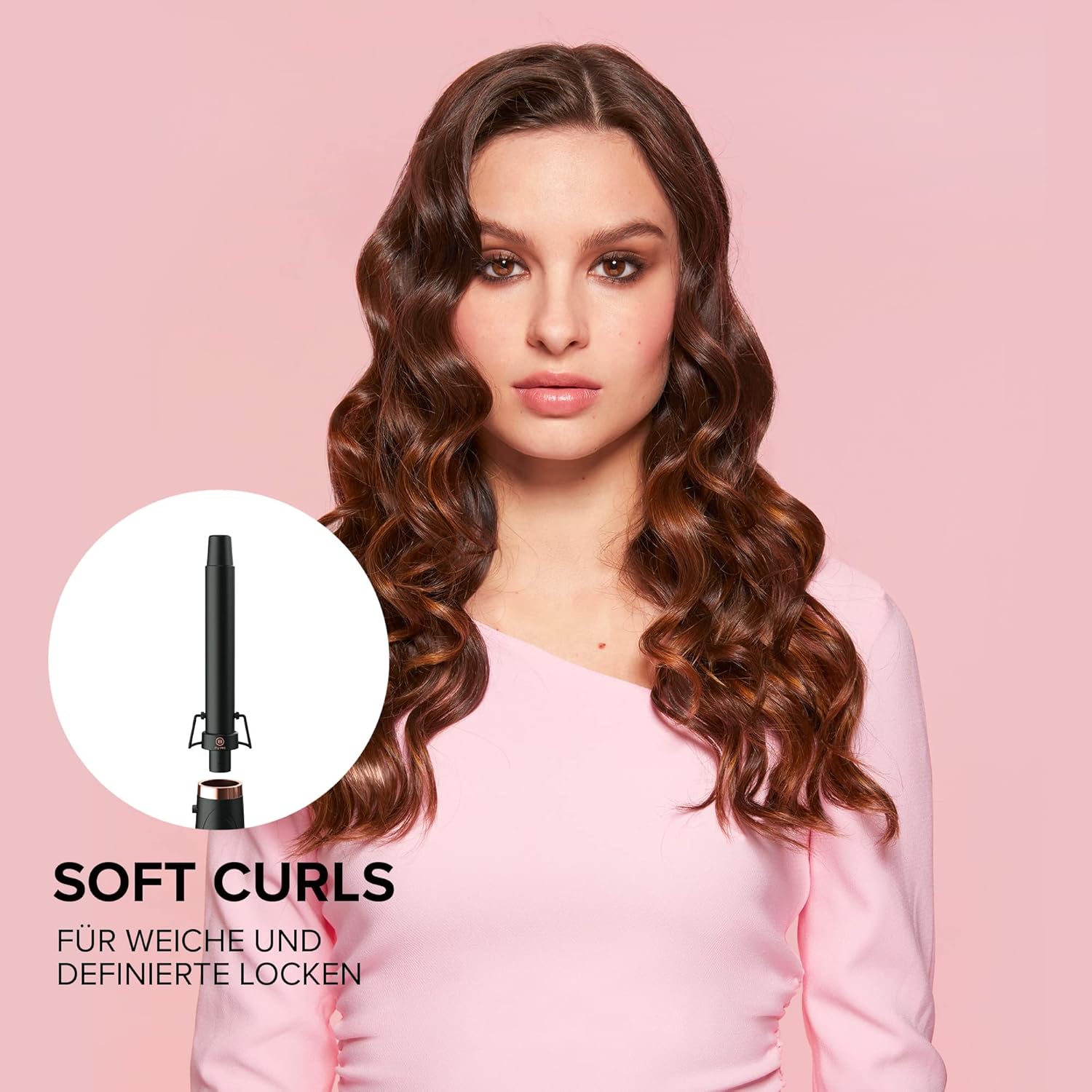 Ondulator Bellissima Twist & Style cu mâner + 4 accesorii pentru bucle și ondulații, temperatură automată, încălzire rapidă, acoperire ceramică, reglabil la 90 de grade, idee de cadou - Image 7