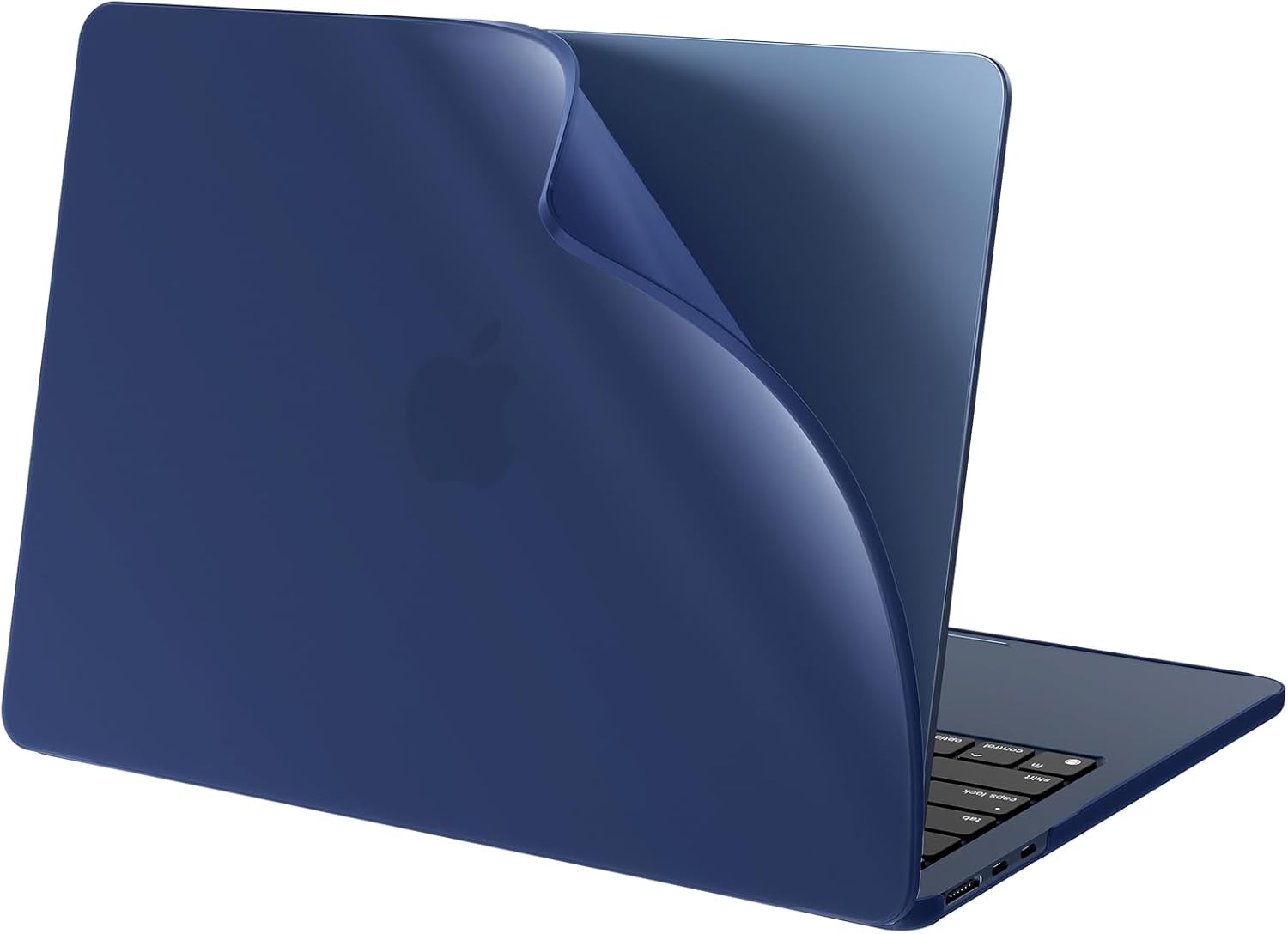 Carcasă BlueSwan compatibilă cu MacBook Air M4 13 inch 2025 M3 2024 M2 2022 (A3240 A3113 A2681) pentru MacBook Air 13.6, din PP, materiale incasabile, anti-amprentă - Albastru mat, culoare midnight