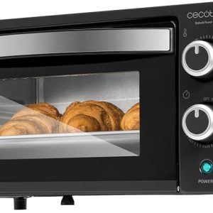 Cuptor de masă Cecotec Bake&Toast 1090 Negru, 10 L, 1000 W, cronometru de 60 de minute, control al temperaturii până la 230ºC, tavă de copt, grătar și clește cu mâner