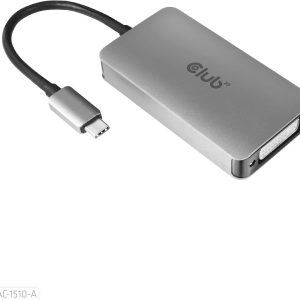 Adaptor activ Club 3D Gen1 Type-C la DVI-D Dual Link HDCP, versiunea dezactivată, S/B, pentru Apple Cinema Displays, CAC-1510-A