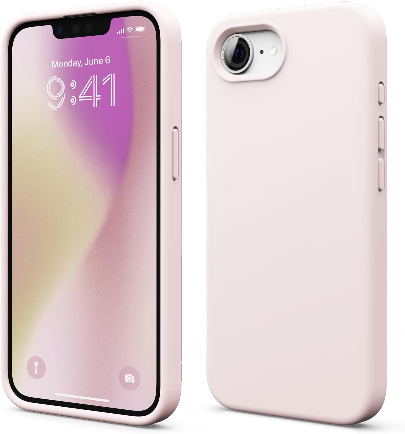 Husă elago Premium din silicon lichid compatibilă cu iPhone 16e, husă pentru telefon mobil, rezistentă la șocuri, la zgârieturi, căptușeală moale din microfibră (roz minunat)