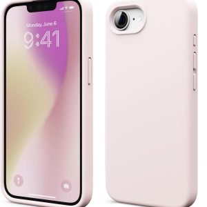 Husă elago Premium din silicon lichid compatibilă cu iPhone 16e, husă pentru telefon mobil, rezistentă la șocuri, la zgârieturi, căptușeală moale din microfibră (roz minunat)