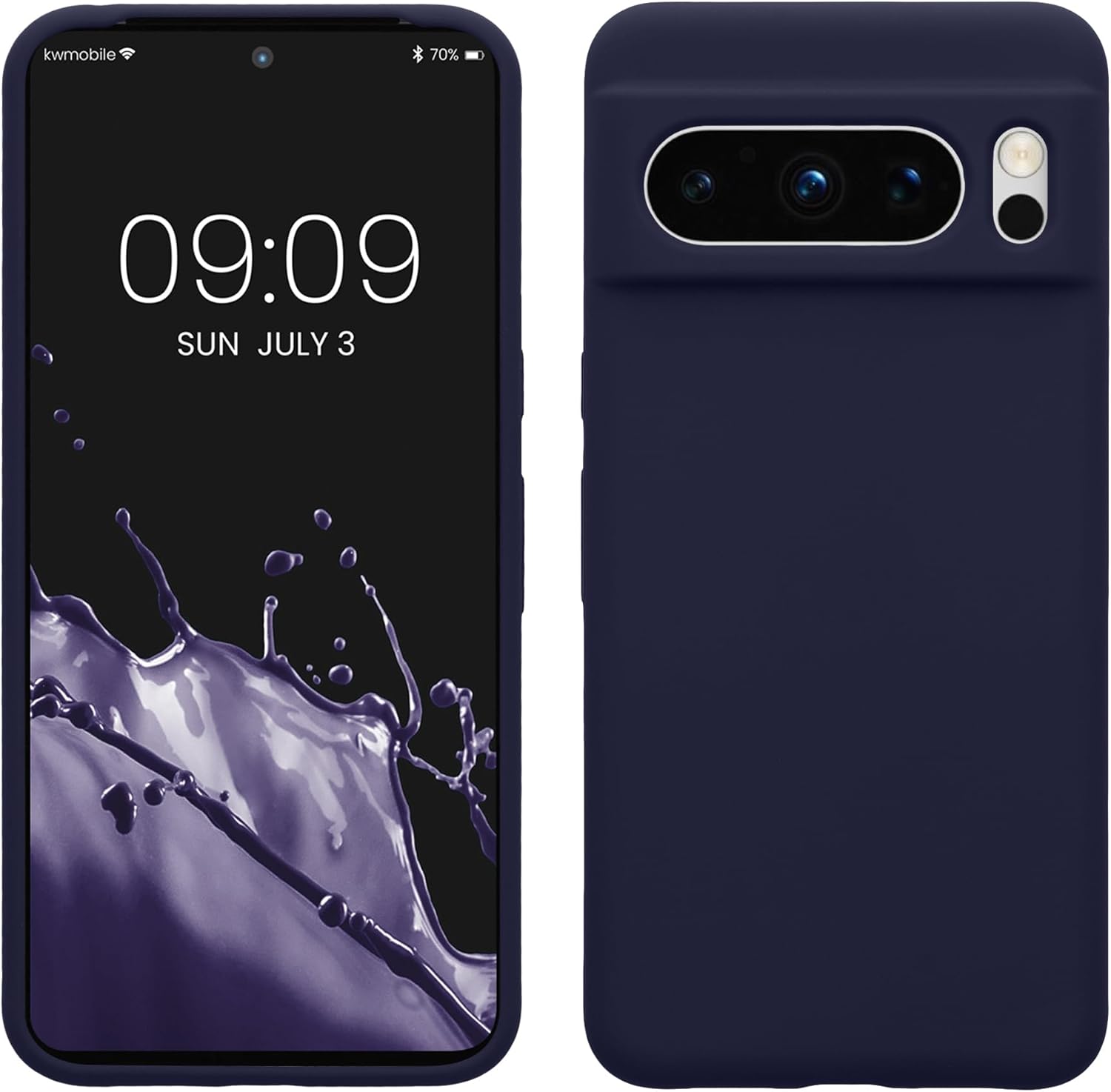 kwmobile Husă de telefon mobil pentru Google Pixel 8 Pro, Husă pentru Pixel 8 Pro - Husă din silicon - Încărcare wireless - Deep Ocean