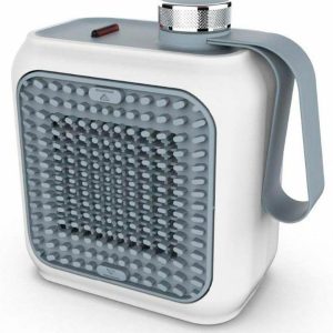 Încălzitor ceramic cu ventilator de birou De'Longhi Capsule HFX10B03.LB, mini încălzitor rapid și silențios, grilă reglabilă, termostat de siguranță, ideal pentru birou și călătorii, 360 wați, albastru deschis
