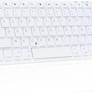 Bluestork - Mini tastatură reîncărcabilă pentru Mac - Tastatură wireless Mac cu autonomie mare - Taste rapide multimedia - Mini tastatură pentru Mac franceză AZERTY compactă (Tastatură Mac reîncărcabilă)