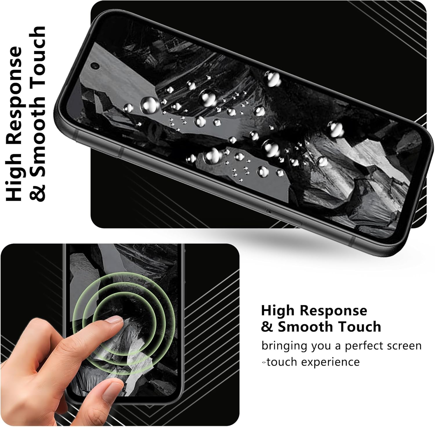 JZG Set de 2 folii de protecție din sticlă securizată pentru Google Pixel 8a, 2 x folie foto, duritate 9H, anti-zgârieturi, anti-bule, folie de protecție ultra HD - Image 2