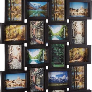 Ramă foto Relaxdays pentru 24 de fotografii, creează-ți propriul colaj foto Î x l x A: 59 x 86 x 2,5 cm, neagră sau albă