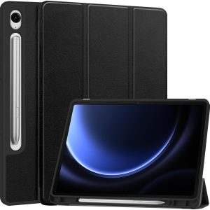 Husă inteligentă ultra subțire pentru Samsung Galaxy Tab S10 Lite/S10 Fe cu suport pentru pix, Husă inteligentă ultra subțire pentru Galaxy Tab S9 FE 10.9 inch/Tab S9 11 inch 5G, Negru