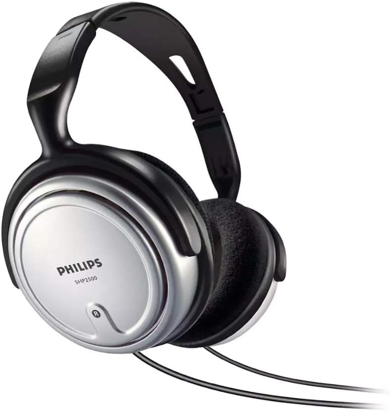 Căști TV cu fir Philips SHP2500/10 pentru interior (over-ear pentru muzică/PC/TV) - Gri