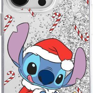 Husă de telefon mobil ERT GROUP pentru Apple iPhone 14 Pro, model original și oficial licențiat Disney Stitch 010, perfect adaptată formei telefonului mobil, cu efect de overflow cu sclipici