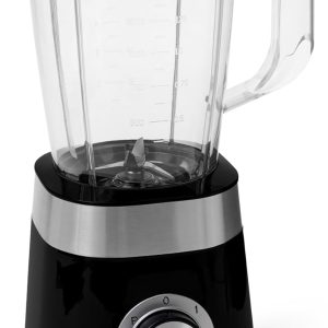 Blender de bucătărie Amazon Basics, recipient din plastic de 1,5 l, 600 W pentru smoothie-uri și zdrobire de gheață, negru