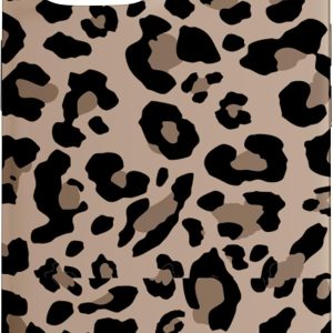 Carcasă iPhone 15 cu imprimeu leopard, model elegant de ghepard, maro, bej neutru