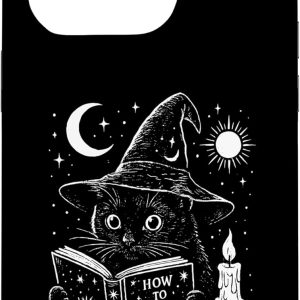 Carcasă gotică cu model mistic de pisică vrăjitoare Tarot Witchcraft Wicca pentru iPhone 15 Pro