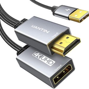 Adaptor HDMI la DisplayPort | Convertor unidirecțional HDMI 2.0 mascul la DP 1.2 femelă activ 4K la 60Hz, HDCP 2.2 pentru PC, AMD, NVIDIA, Dell, HP, Mac, NS, PS5, Xbox