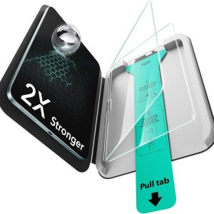 ESR Pachet de 2 folii de protecție pentru iPad Air 11 inch M3/M2 (generația a 7-a/a 6-a, 2025/2024) pentru sticlă securizată, folie de protecție cu tavă UltraFit, duritate 9H, rezistentă la zgârieturi, claritate HD, fără bule, tip creion (USB-C)