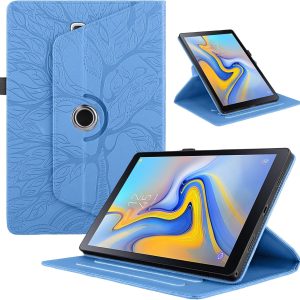 Husă pentru Samsung Galaxy Tab A 10.5 inch 2018 SM-T590/T595, husă de protecție pentru tabletă, piele PU, suport rotativ la 360°, husă de protecție pentru Samsung Tab A 10.5 inch 2018, Blue Tree
