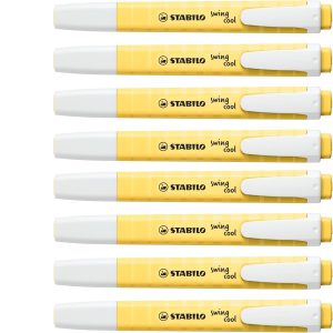 Evidențiator - STABILO swing cool Pastel - Pachet de 10 - Galben lăptos