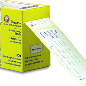 Etichetă preimprimată detașabilă Avery UK, 98 x 40 mm, pentru trasabilitatea alimentelor - albă (pachet de 300)