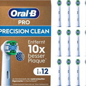 Oral-B Pro Precision Clean - Capete de periuță de dinți de schimb originale pentru periuța de dinți electrică - Curățarea dinților, Periuțe de schimb cu peri X, Accesoriu pentru periuță de dinți cu ambalaj tip cutie poștală - Alb