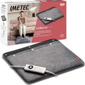 Încălzitor de picioare Imetec, tehnologie Intellisense, material moale, control digital cu 5 temperaturi, oprire automată, sistem de siguranță cu blocare electrică, husă lavabilă la mașină