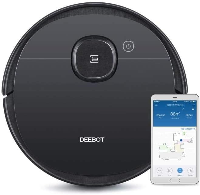 Robot Ecovacs DEEBOT 950 cu tehnologie Ozmo și Smart Navi 3.0, 200 min + turbo, 66 decibeli, negru